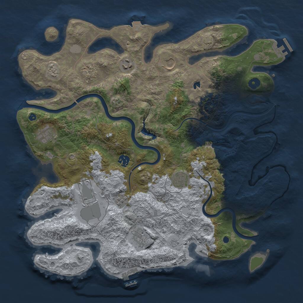 Rust Map: Procedural Map, Size: 4000, Seed: 926516178, 15 Monuments