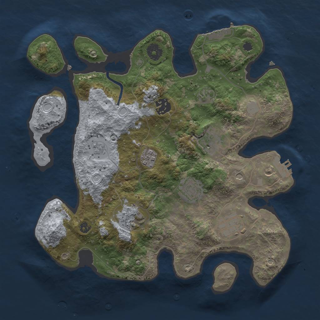 Rust Map: Procedural Map, Size: 3000, Seed: 609988645, 13 Monuments