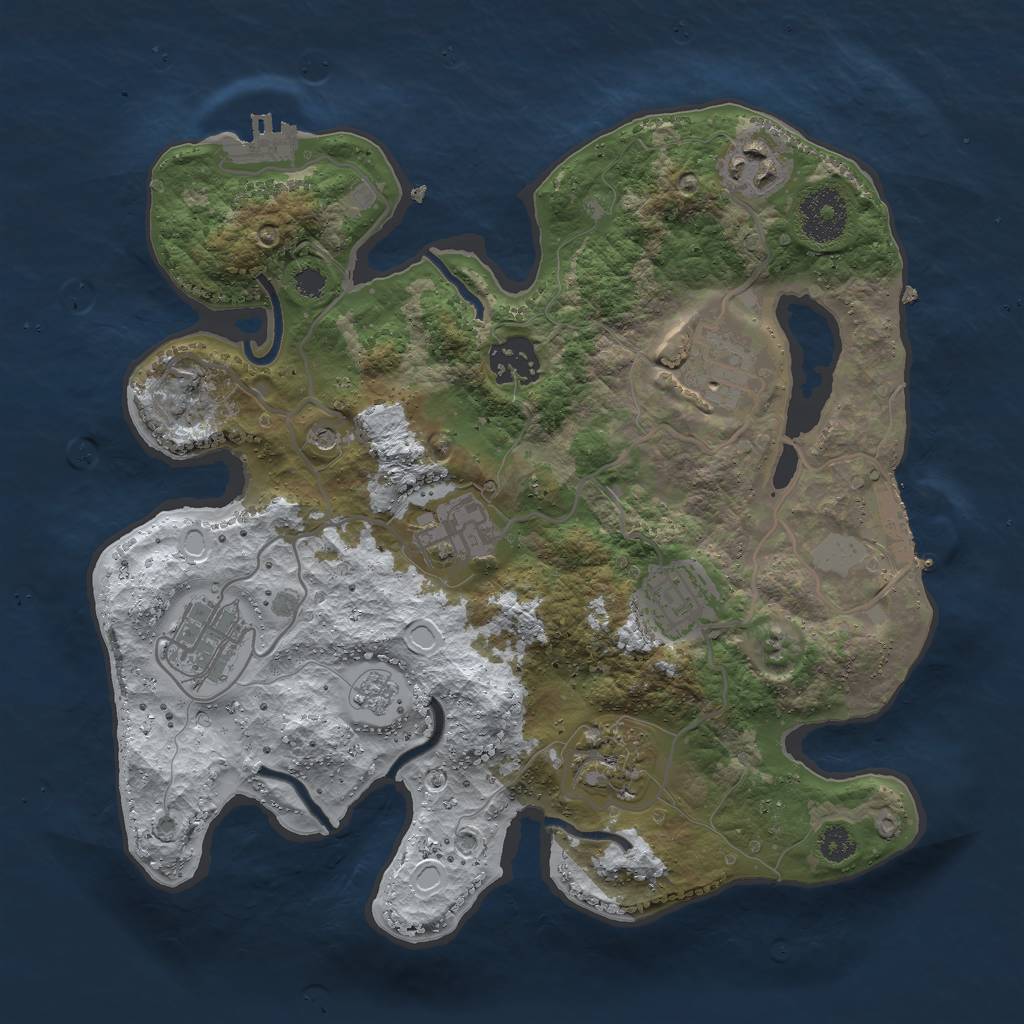 Rust Map: Procedural Map, Size: 3000, Seed: 1940013398, 16 Monuments