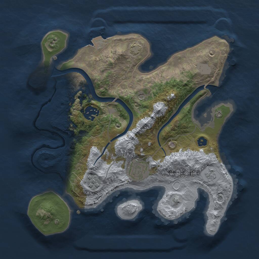 Rust Map: Procedural Map, Size: 2700, Seed: 2134567, 7 Monuments