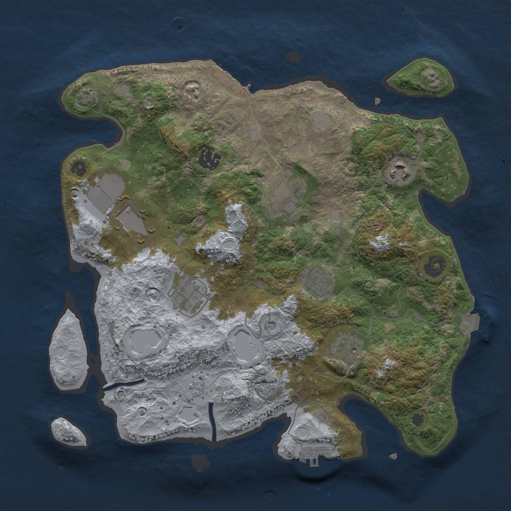 Rust Map: Procedural Map, Size: 3500, Seed: 4366867, 15 Monuments