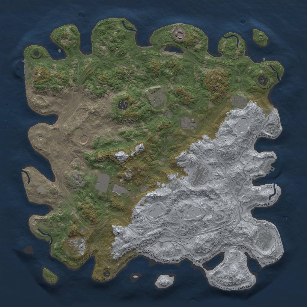 Rust Map: Procedural Map, Size: 4500, Seed: 5014481, 20 Monuments