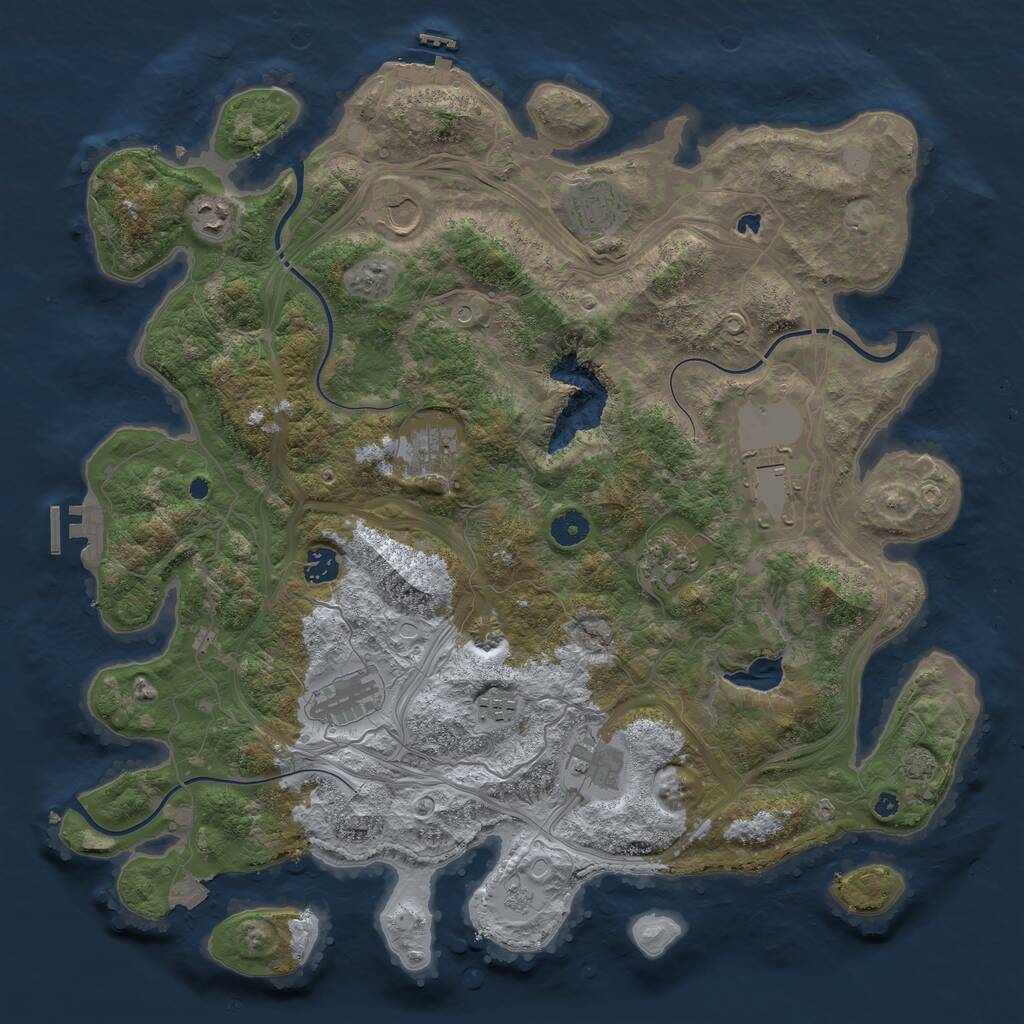 Rust Map: Procedural Map, Size: 4250, Seed: 91903368, 16 Monuments