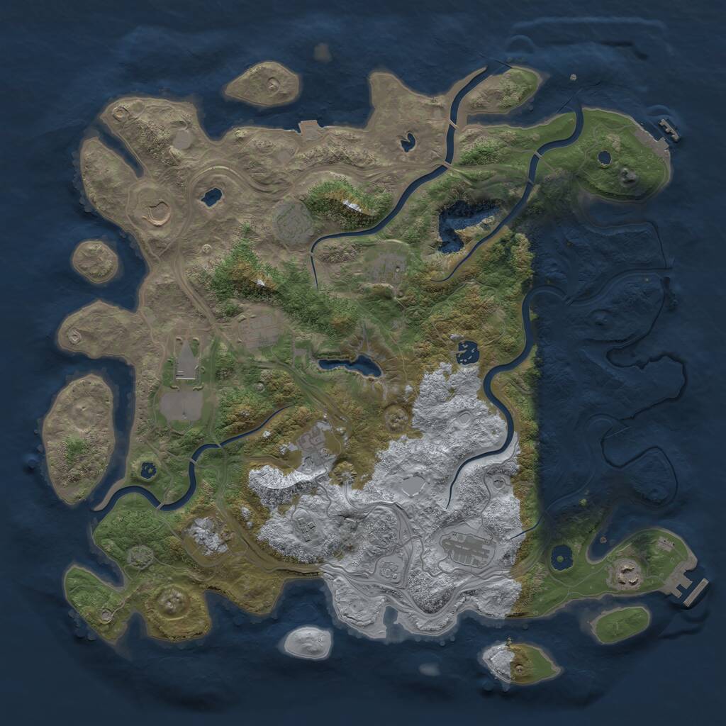 Rust Map: Procedural Map, Size: 4500, Seed: 22422, 17 Monuments