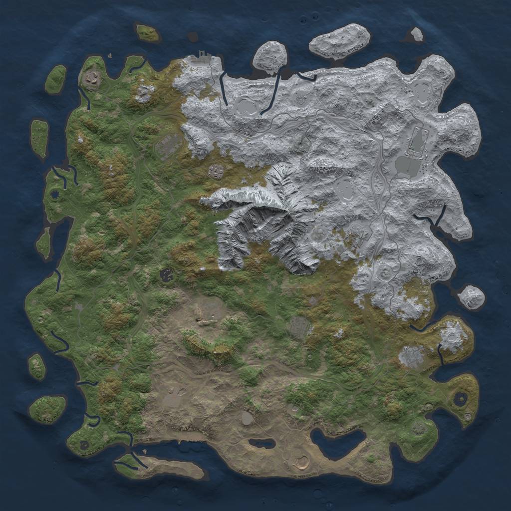 Rust Map: Procedural Map, Size: 5500, Seed: 6694564, 19 Monuments