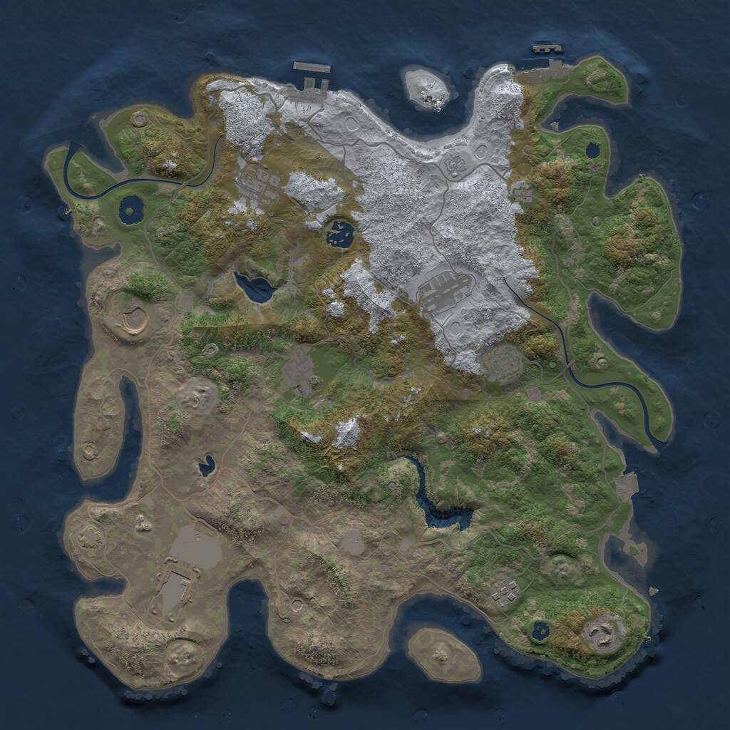 Rust Map: Procedural Map, Size: 4000, Seed: 2465455, 15 Monuments