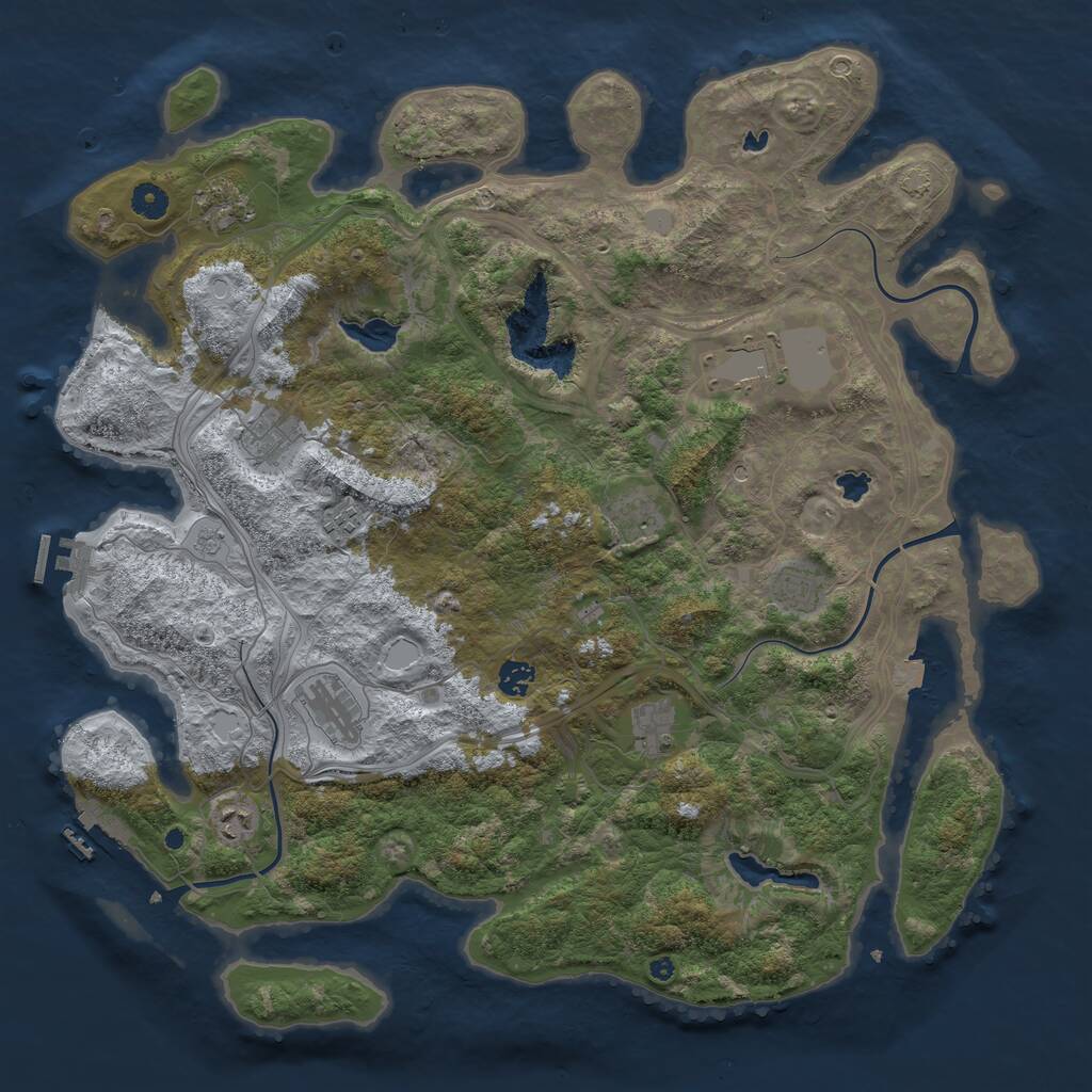 Rust Map: Procedural Map, Size: 4500, Seed: 291959472, 16 Monuments