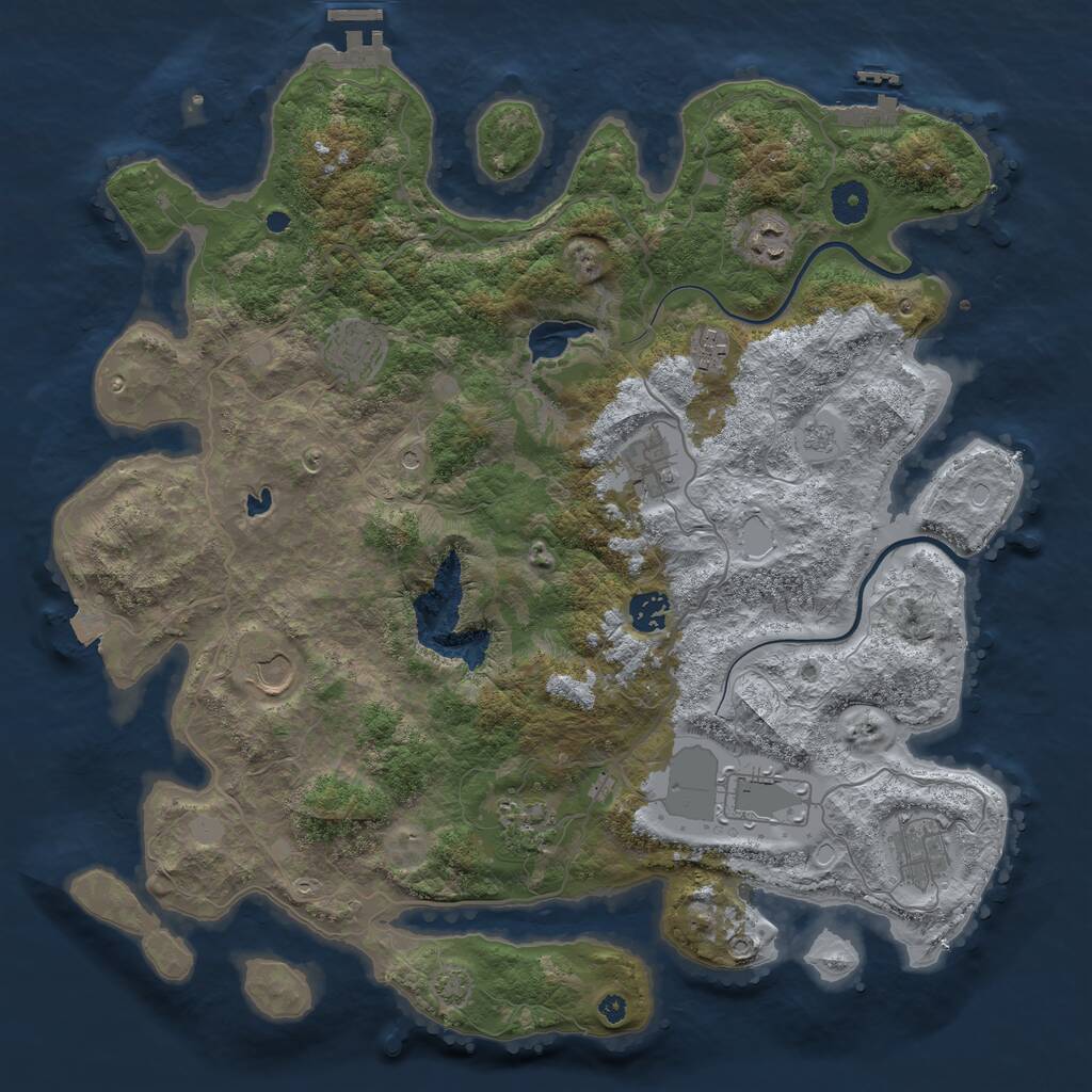 Rust Map: Procedural Map, Size: 4000, Seed: 48689, 15 Monuments