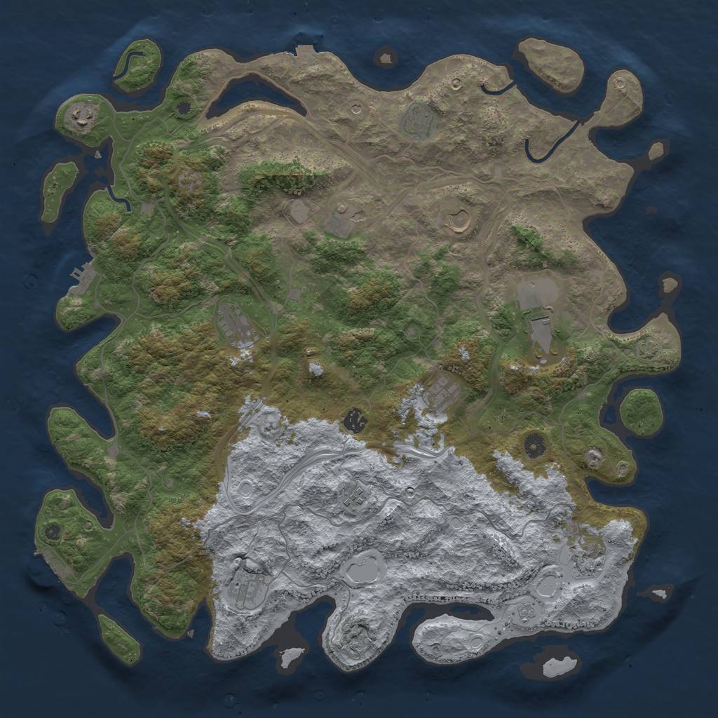 Rust Map: Procedural Map, Size: 4700, Seed: 8769445, 19 Monuments