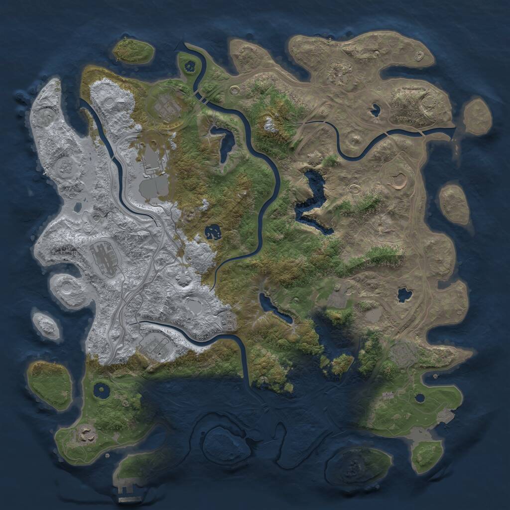 Rust Map: Procedural Map, Size: 4600, Seed: 324, 16 Monuments