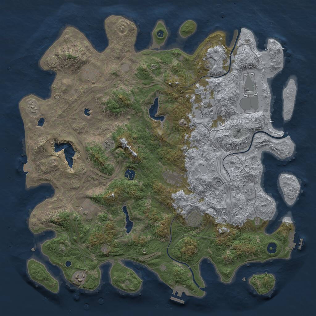 Rust Map: Procedural Map, Size: 4500, Seed: 34619758, 15 Monuments