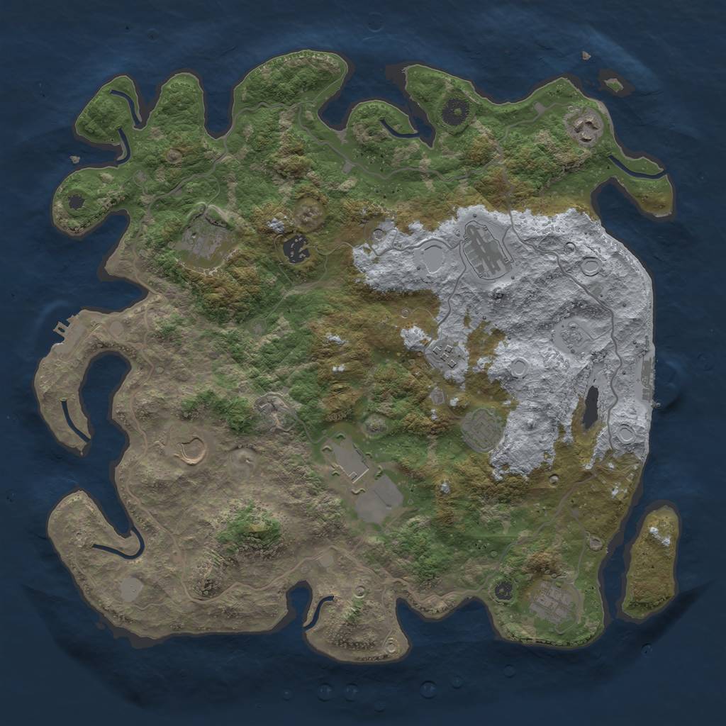 Rust Map: Procedural Map, Size: 4000, Seed: 316649232, 16 Monuments
