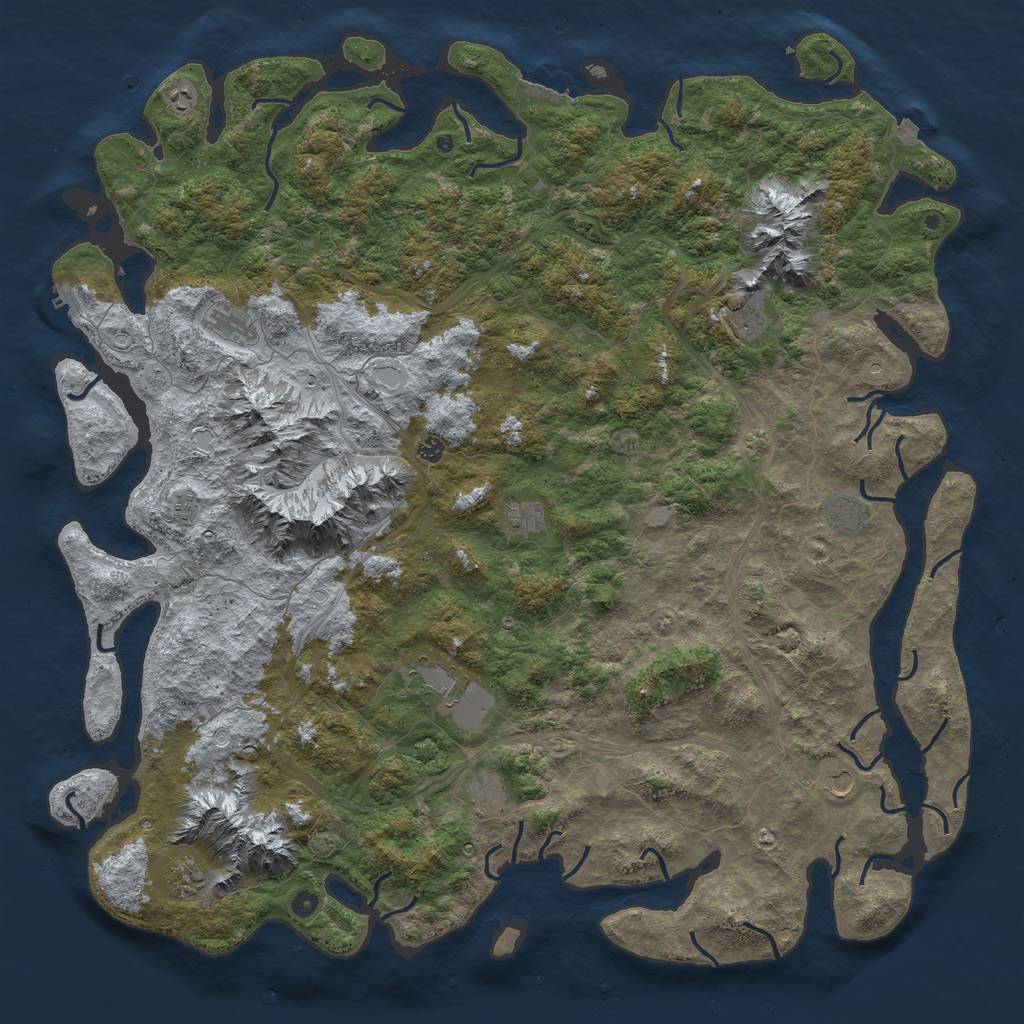 Rust Map: Procedural Map, Size: 6000, Seed: 473195, 19 Monuments