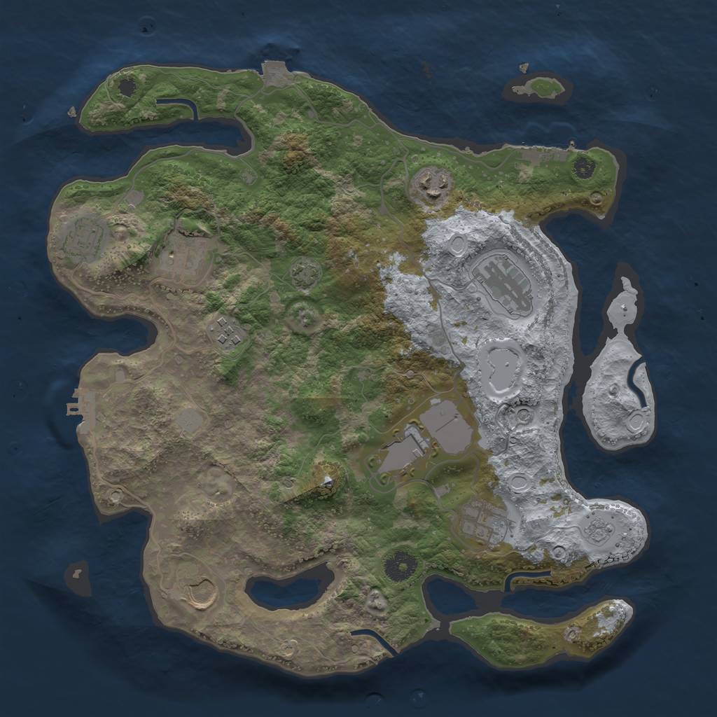 Rust Map: Procedural Map, Size: 3500, Seed: 1293066262, 16 Monuments