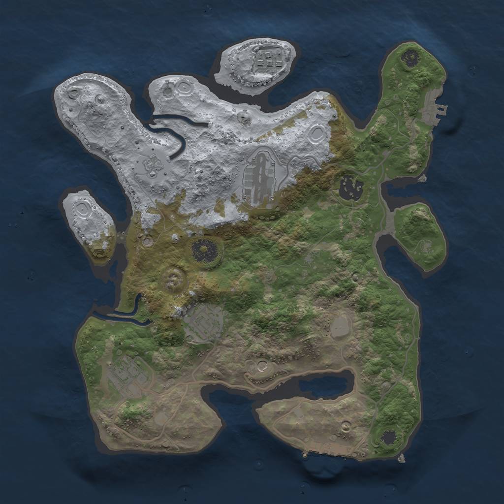 Rust Map: Procedural Map, Size: 3000, Seed: 127359957, 12 Monuments