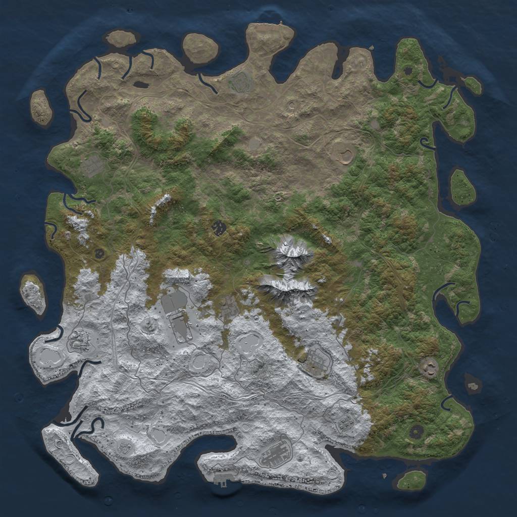 Rust Map: Procedural Map, Size: 5325, Seed: 2147483647, 20 Monuments