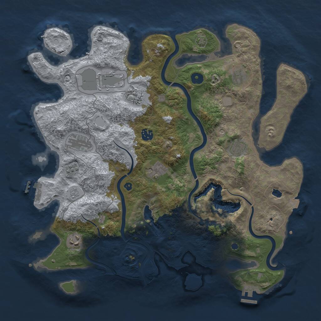 Rust Map: Procedural Map, Size: 4000, Seed: 389782236, 15 Monuments