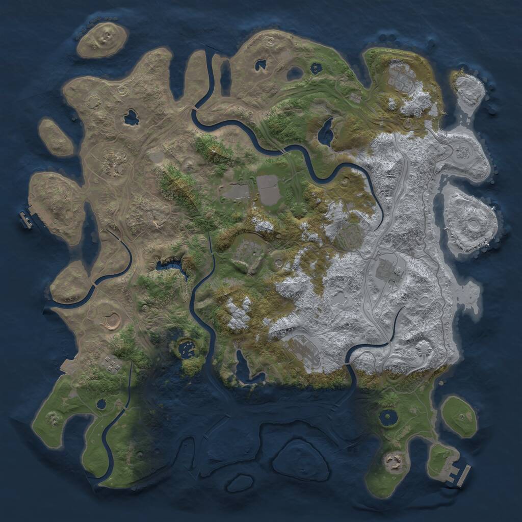 Rust Map: Procedural Map, Size: 4500, Seed: 1975, 17 Monuments