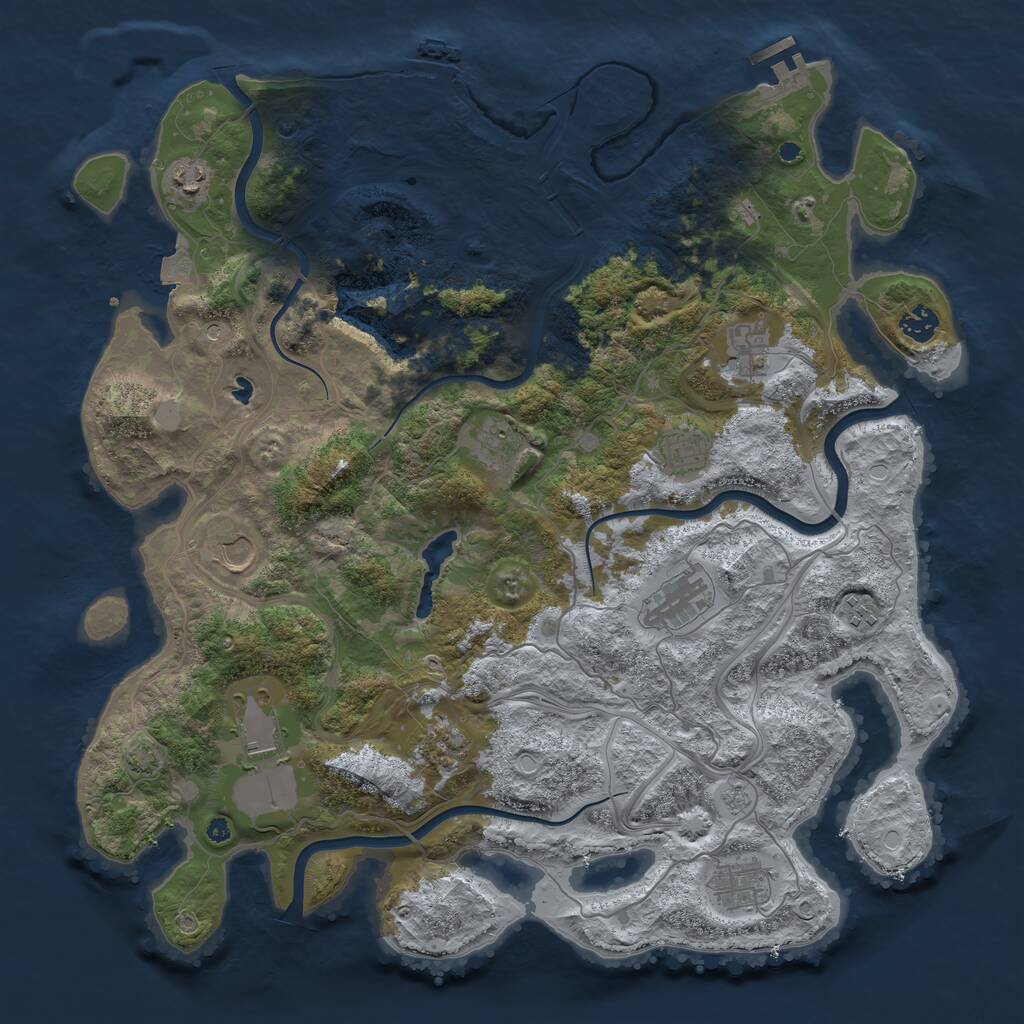 Rust Map: Procedural Map, Size: 4250, Seed: 1725476960, 17 Monuments