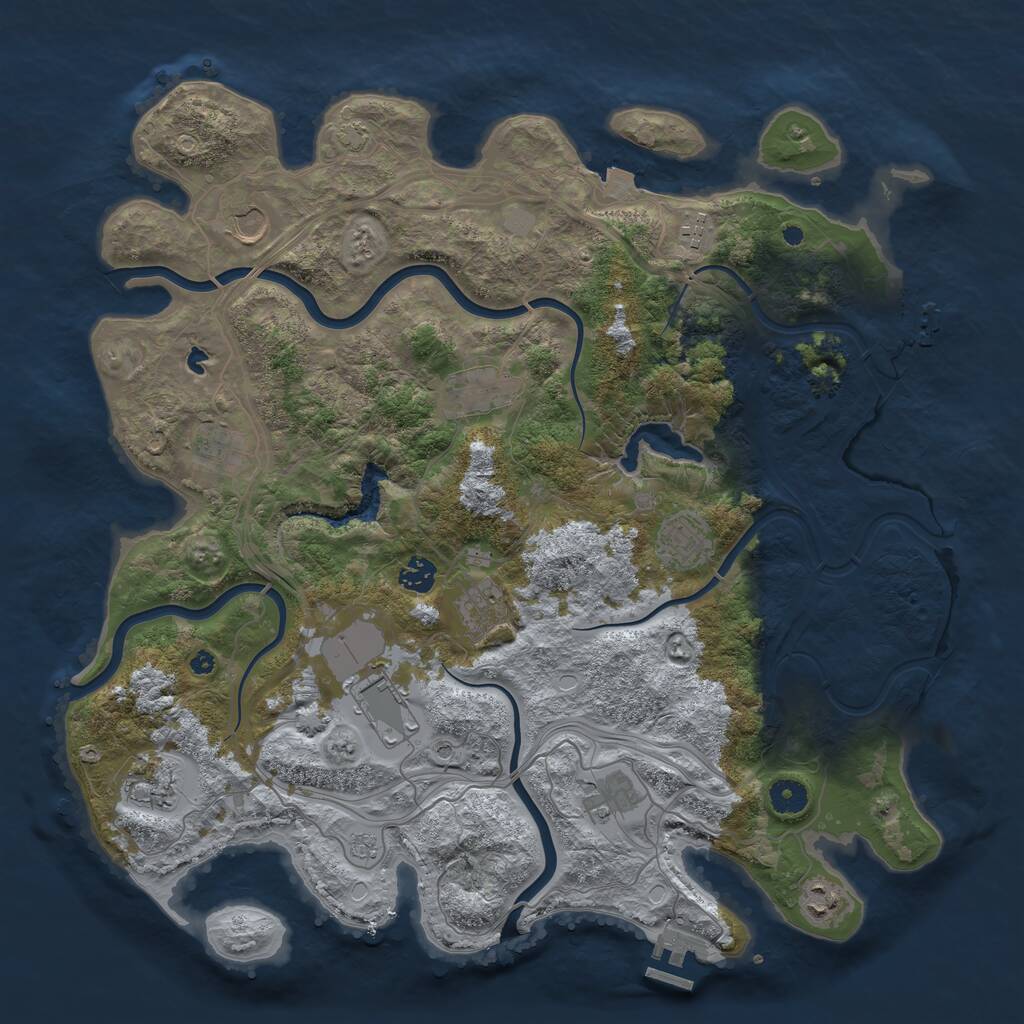 Rust Map: Procedural Map, Size: 4250, Seed: 295329917, 17 Monuments
