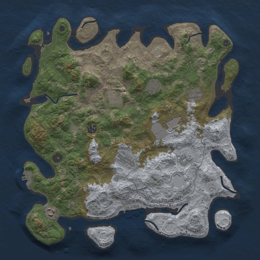 Rust Map: Procedural Map, Size: 4000, Seed: 165415122, 16 Monuments