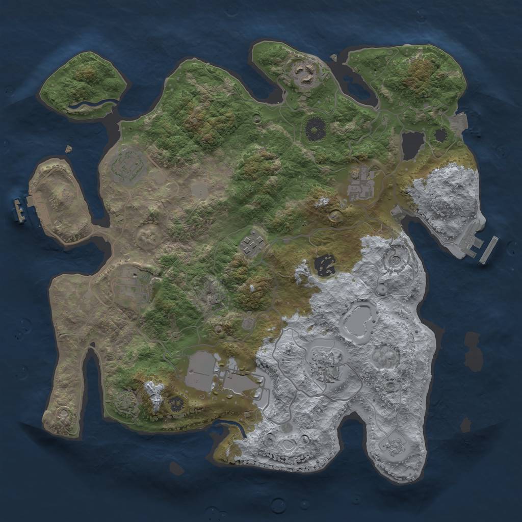 Rust Map: Procedural Map, Size: 3500, Seed: 392983398, 16 Monuments