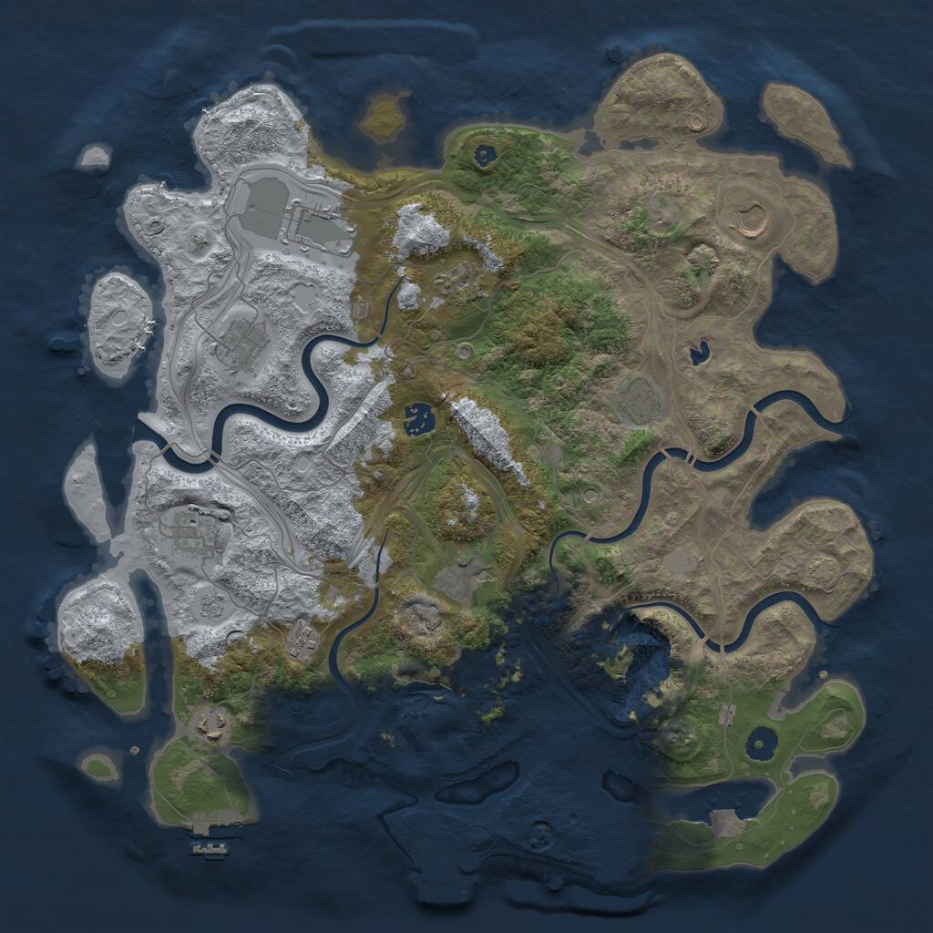 Rust Map: Procedural Map, Size: 4250, Seed: 2144510951, 16 Monuments