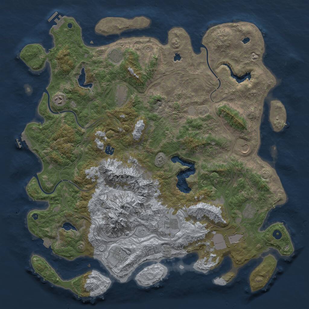 Rust Map: Procedural Map, Size: 5000, Seed: 1035251218, 16 Monuments