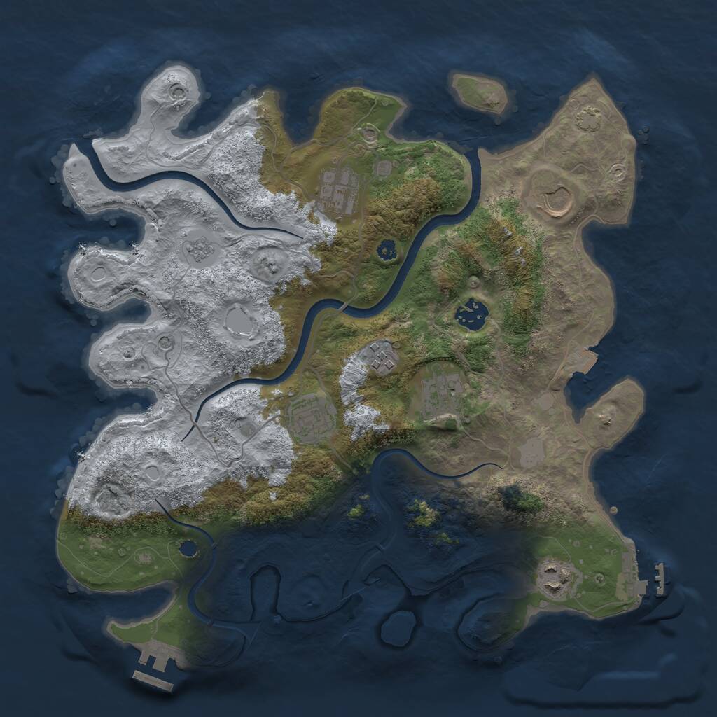 Rust Map: Procedural Map, Size: 3500, Seed: 7146, 13 Monuments