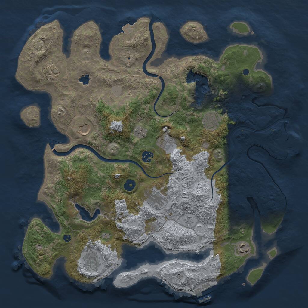 Rust Map: Procedural Map, Size: 4000, Seed: 1547401034, 15 Monuments