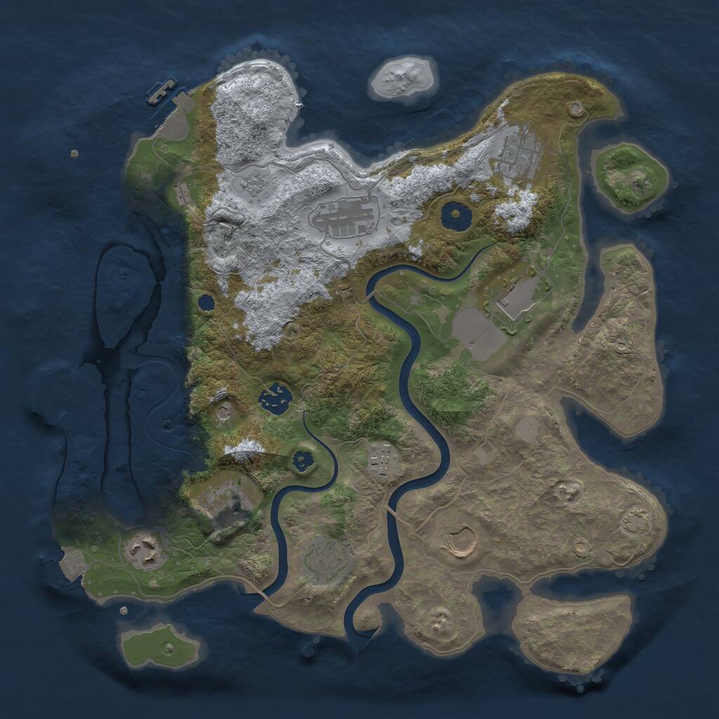 Rust Map: Procedural Map, Size: 3500, Seed: 438321059, 15 Monuments