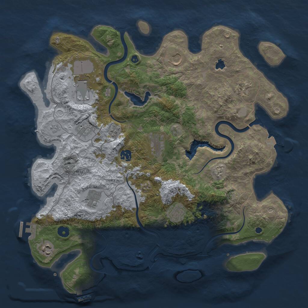 Rust Map: Procedural Map, Size: 4000, Seed: 158623456, 16 Monuments