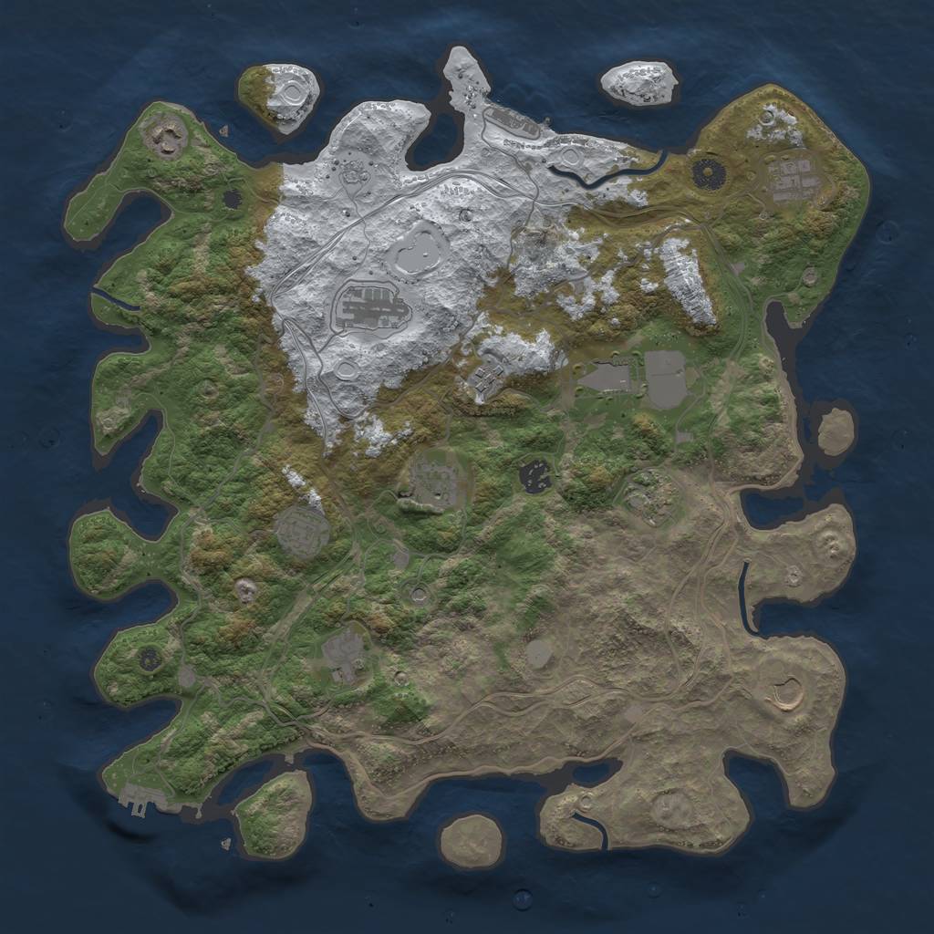 Rust Map: Procedural Map, Size: 4250, Seed: 1176352538, 20 Monuments