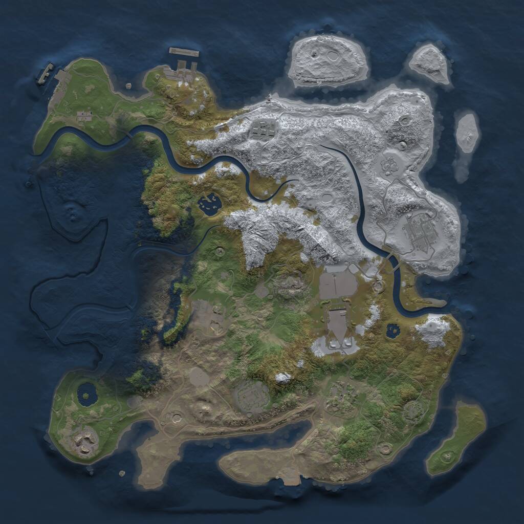 Rust Map: Procedural Map, Size: 3560, Seed: 1693645, 14 Monuments