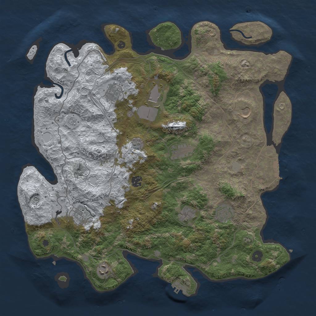 Rust Map: Procedural Map, Size: 4250, Seed: 867853953, 19 Monuments