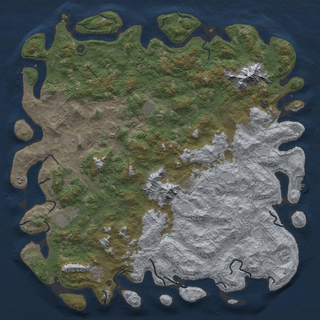 Rust Map: Procedural Map, Size: 6000, Seed: 972346, 18 Monuments