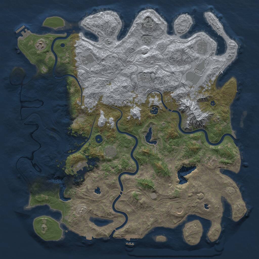Rust Map: Procedural Map, Size: 5000, Seed: 9111999, 17 Monuments