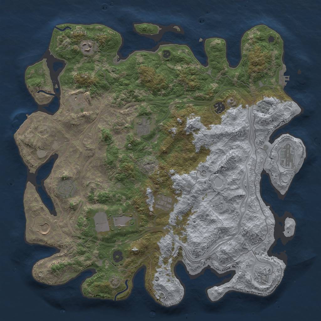 Rust Map: Procedural Map, Size: 4250, Seed: 634980699, 19 Monuments