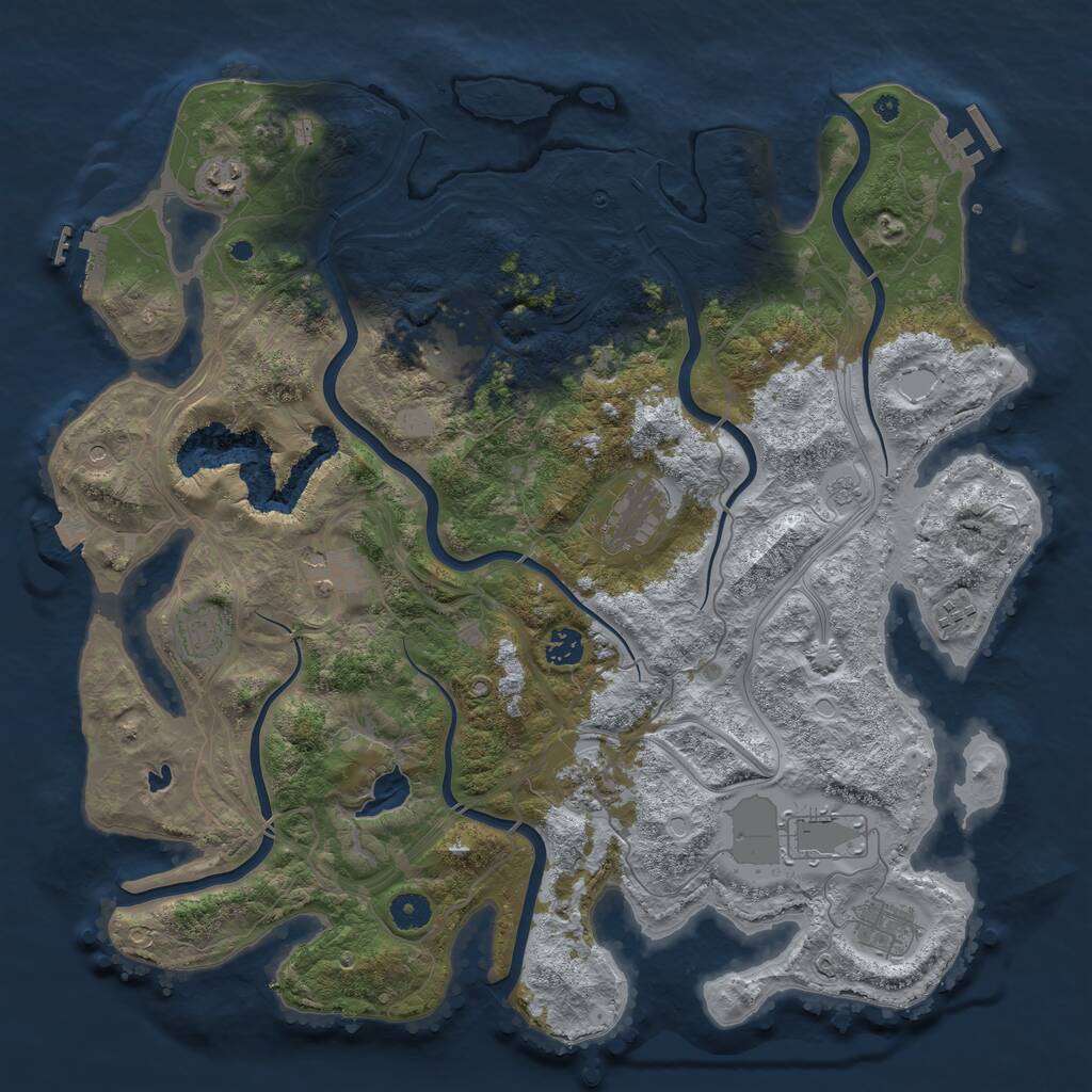 Rust Map: Procedural Map, Size: 4250, Seed: 634980699, 16 Monuments