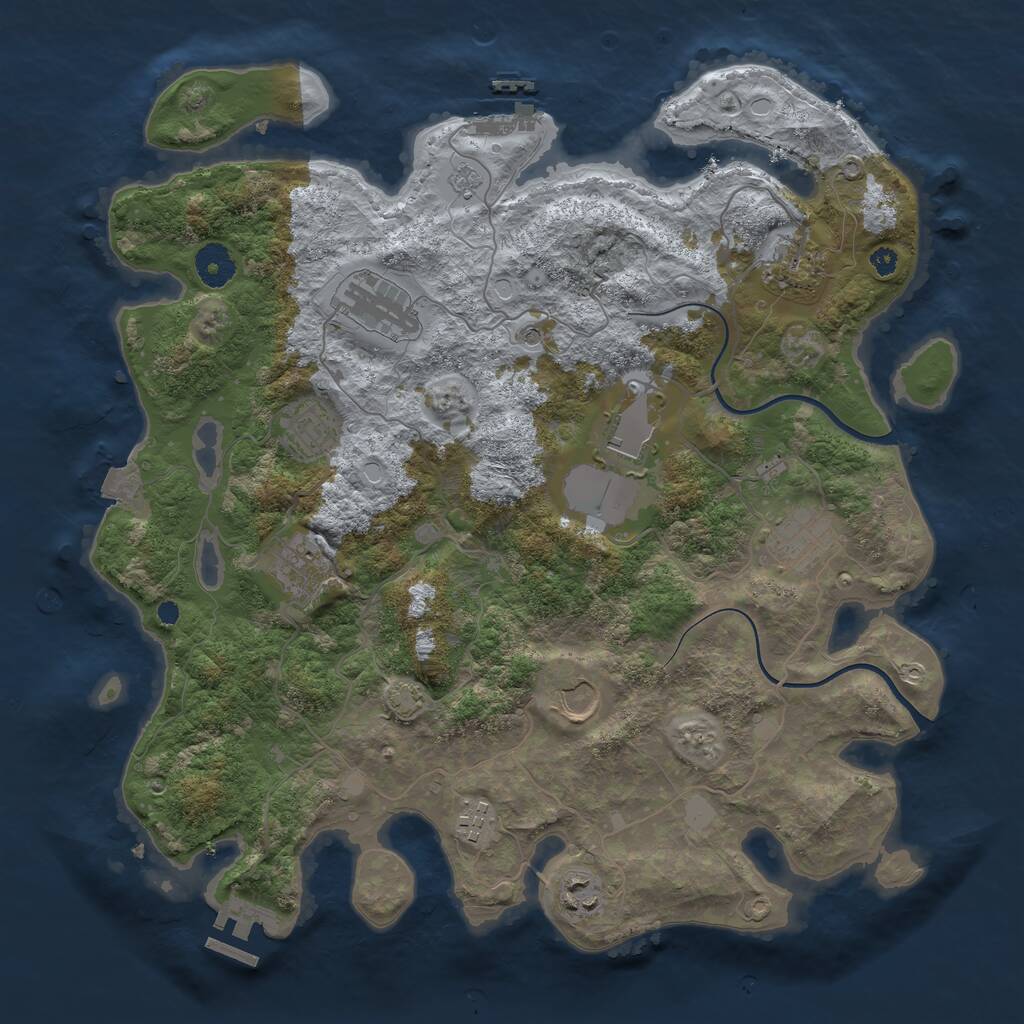 Rust Map: Procedural Map, Size: 3750, Seed: 177777255, 15 Monuments