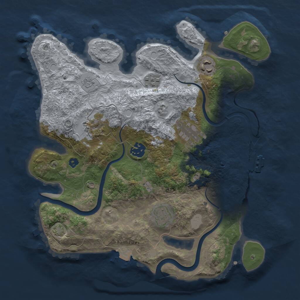 Rust Map: Procedural Map, Size: 3100, Seed: 484455454, 11 Monuments