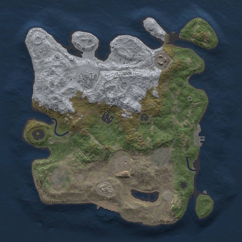 Rust Map: Procedural Map, Size: 3100, Seed: 484455454, 13 Monuments