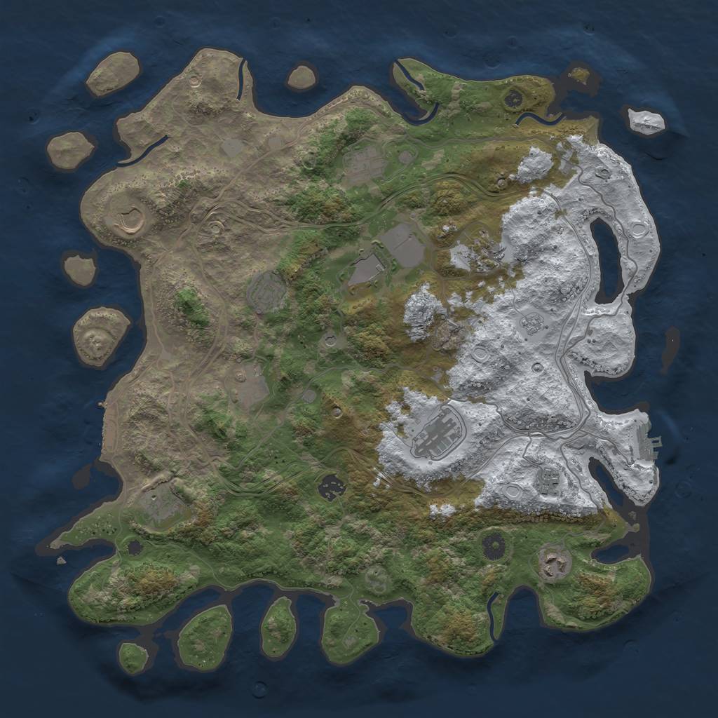 Rust Map: Procedural Map, Size: 4250, Seed: 223803599, 20 Monuments