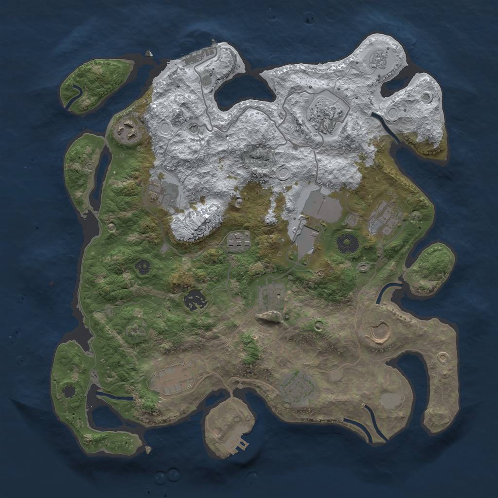 Rust Map: Procedural Map, Size: 3500, Seed: 1662659545, 20 Monuments