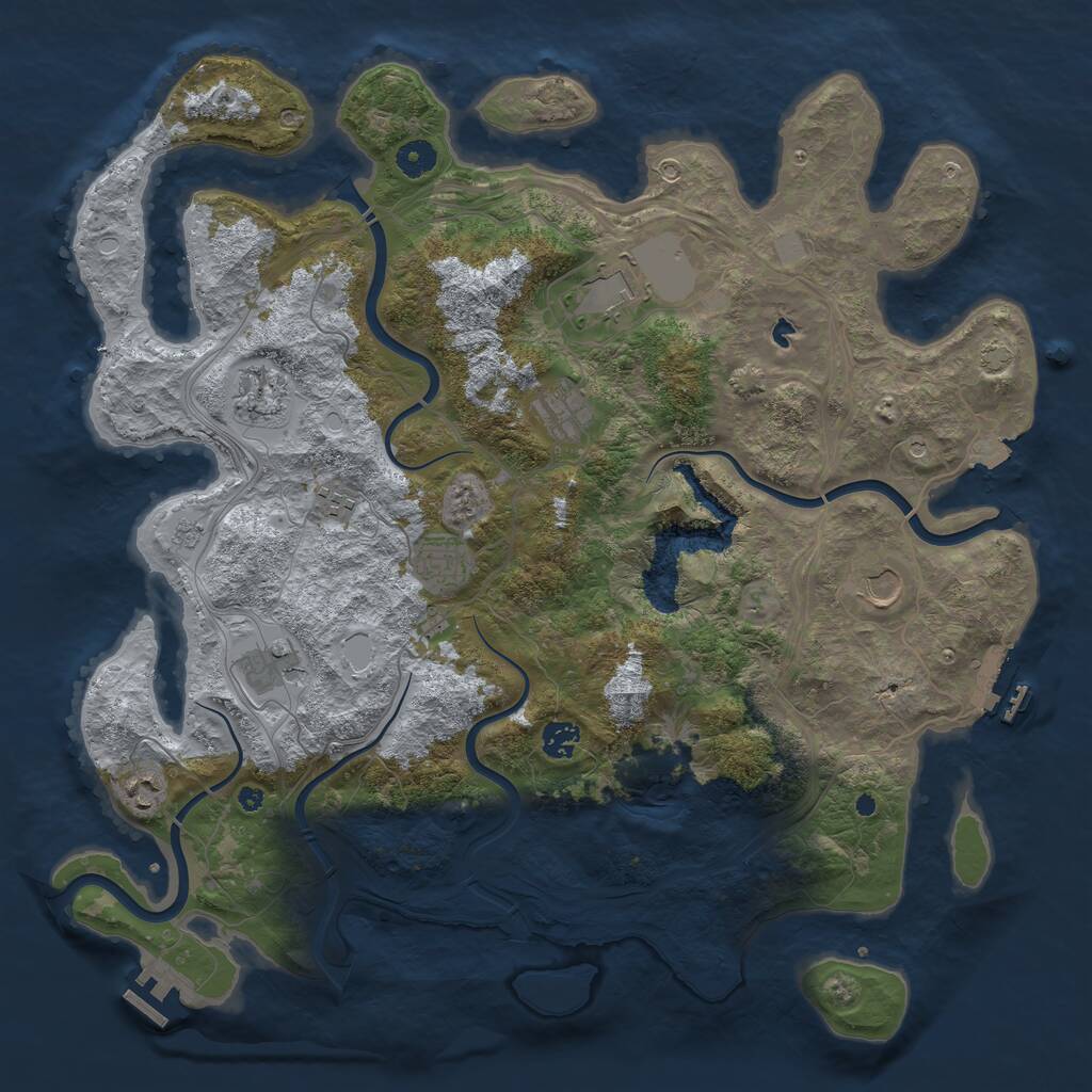 Rust Map: Procedural Map, Size: 4300, Seed: 7374378, 15 Monuments