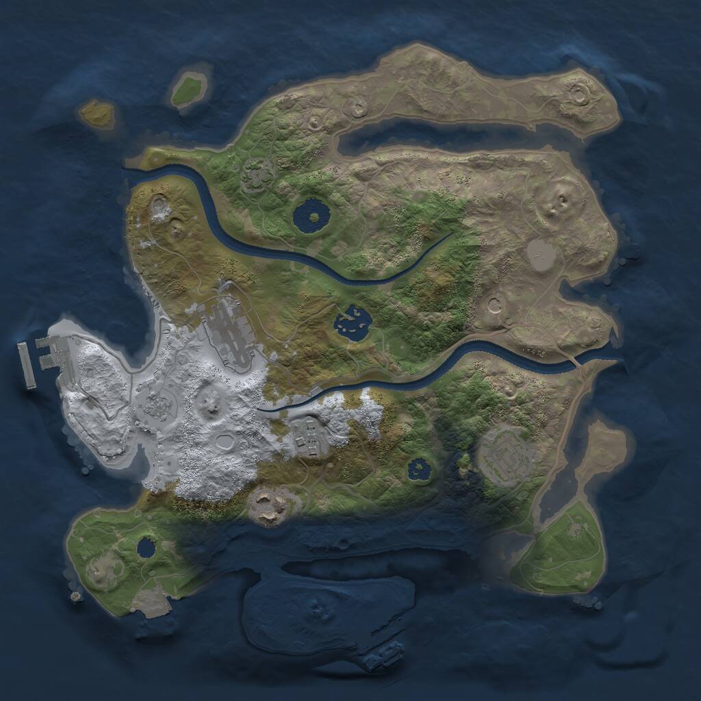Rust Map: Procedural Map, Size: 3000, Seed: 2122746849, 11 Monuments