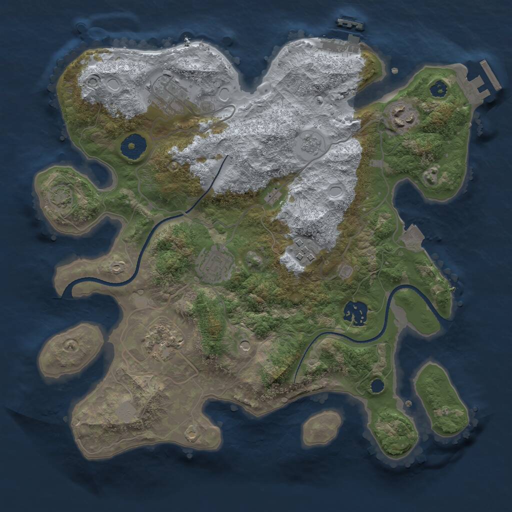 Rust Map: Procedural Map, Size: 3100, Seed: 4276, 12 Monuments
