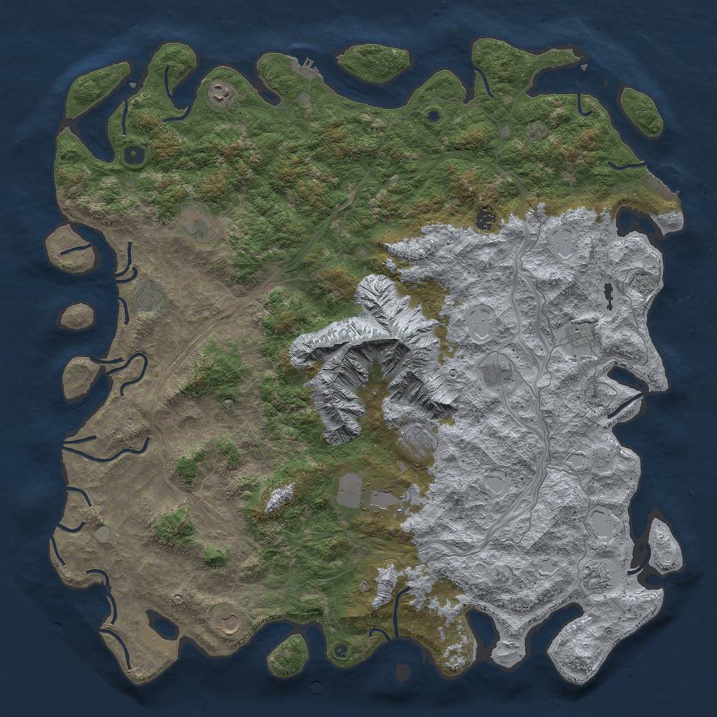 Rust Map: Procedural Map, Size: 5500, Seed: 93002, 18 Monuments