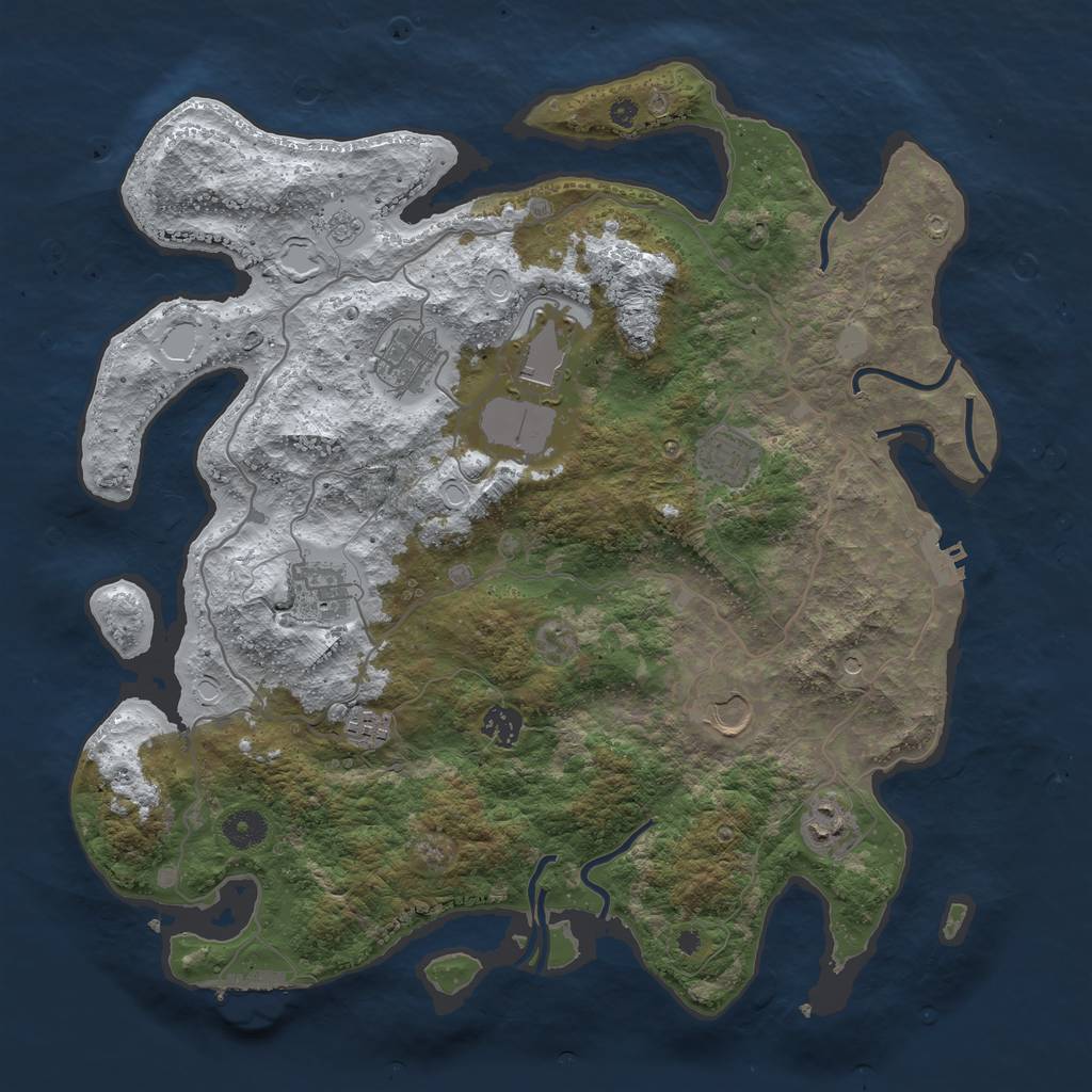 Rust Map: Procedural Map, Size: 4000, Seed: 8200, 17 Monuments