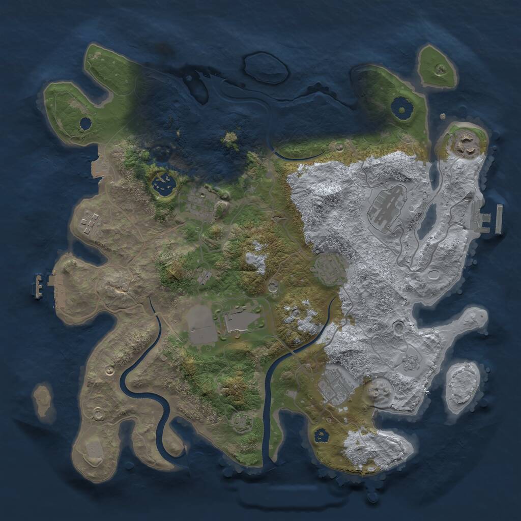 Rust Map: Procedural Map, Size: 3550, Seed: 84456, 14 Monuments
